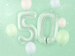 Balon foliowy CYFRA 5 pastelowy zielony 72 cm