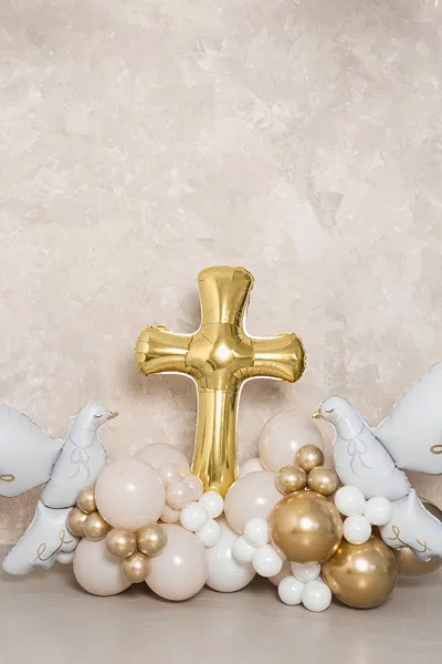 Balon foliowy Krzyż złoty 91 x 63 cm