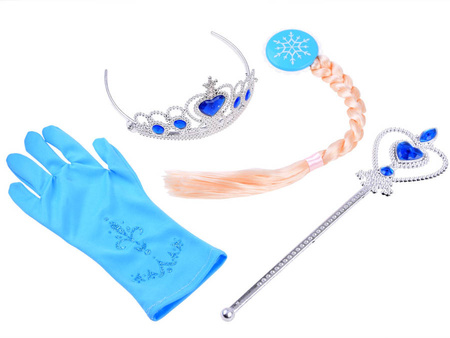 Zestaw księżniczki z bajki Diadem Berło Warkocz ELSA