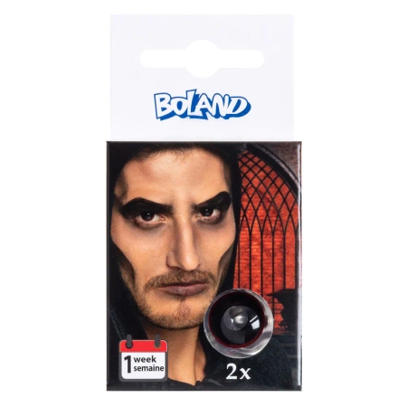 Soczewki kontaktowe tygodniowe czarne Szkieletor Boland