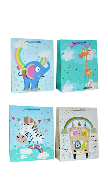 Torebka prezentowa 26 x 32 cm zwierzaki różne wzory