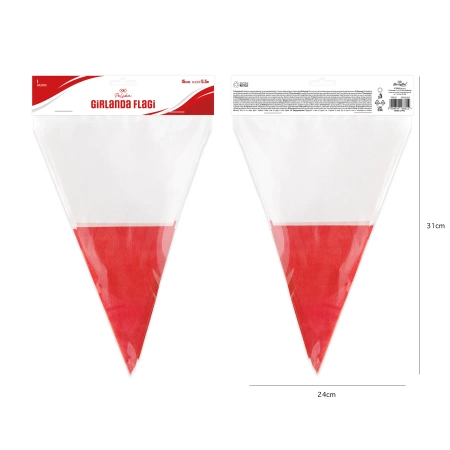Girlanda biało czerwona flaga Polski 5,5 m