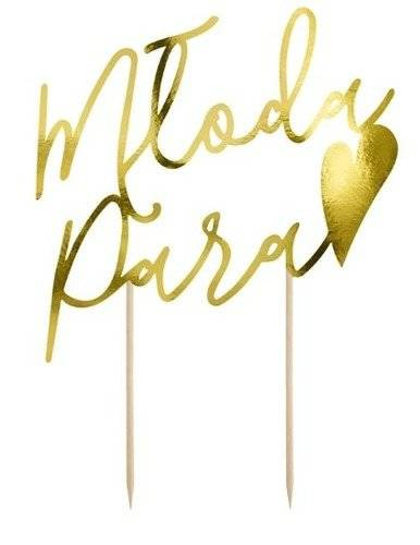 Topper Młoda Para napis dekoracja na tort