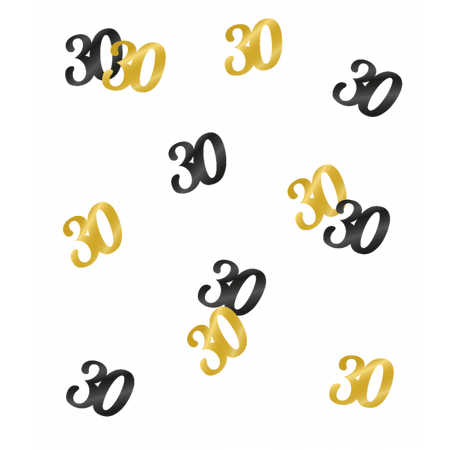 Konfetti foliowe liczba 30 złoto czarne 20g