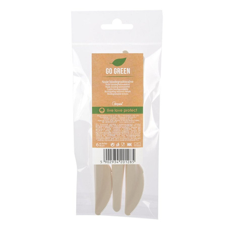 Sztućce noże z tworzywa biodegradowalne eko 6 szt.