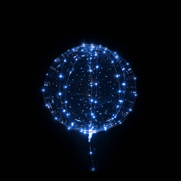 Balon świecący LED NIEBIESKI zestaw (balon + lampki)