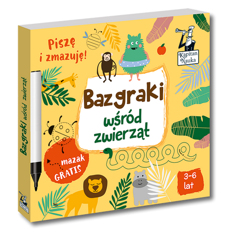 BAZGRAKI WŚRÓD ZWIERZĄT (3-6 LAT) KSIĄŻKA + MAZAK KAPITAN NAUKA