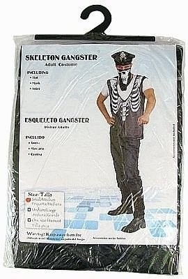 Szkielet Gangstera Strój dla dorosłych halloween (czapka, maska, bluza)