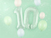 Balon foliowy CYFRA 0 pastelowy zielony 72 cm