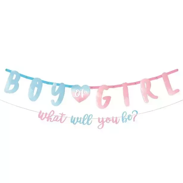 Girlanda Baner Boy or Girl BABY SHOWER dwuczęściowy