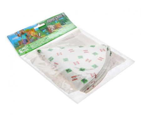 Czapeczki papierowe Minecraft białe 6 szt.