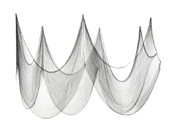 Materiał dekoracyjny gładki, czarny, pajęczyna Halloween 0.72x9.8m