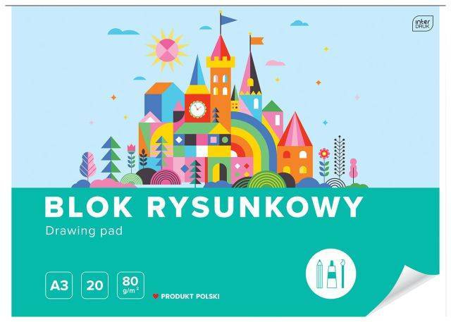 Blok rysunkowy biały A3 20 kartek