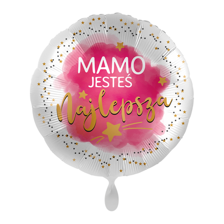 Balon foliowy okrągły Mamo Jesteś Najlepsza 18 cali