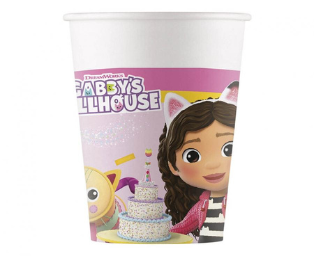 Kubeczki papierowe Gabby's Dollhouse (Koci Domek Gabi) 200ml, 8 szt.