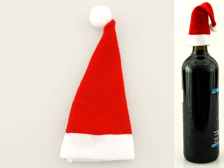Czapeczka Mikołaja na butelkę nakładka 1 szt.