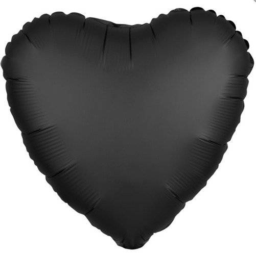 Serce satynowe balon foliowy 18'' czarne