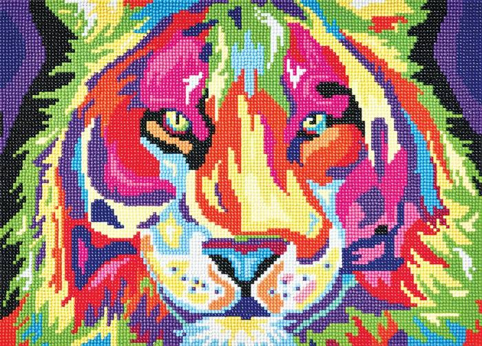 Haft diamentowy - zestaw do Diamond Painting TYGRYS 48 x 36 cm