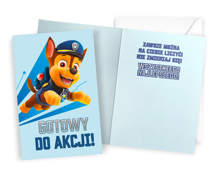 Kartka urodzinowa karnet Psi Patrol Chase