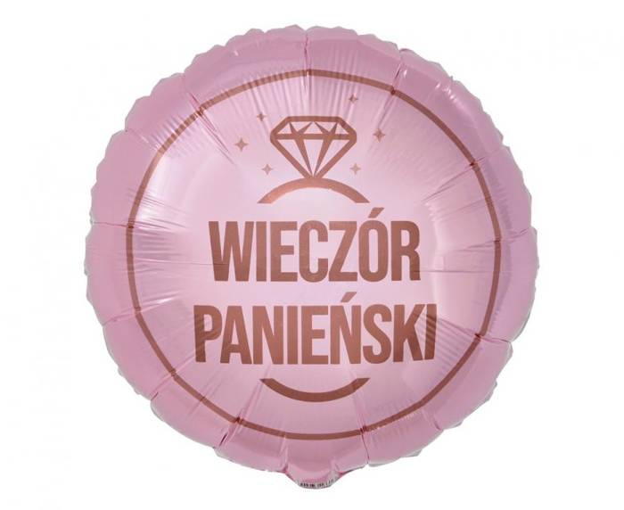 Balon foliowy różowy WIECZÓR PANIEŃSKI 18 cali