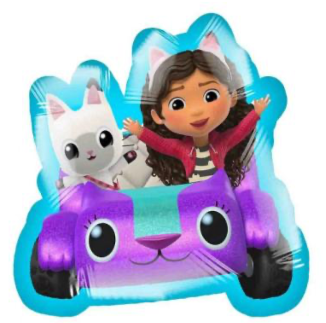 Balon foliowy GABBY w samochodzie Koci Domek Gabi 50x50 cm