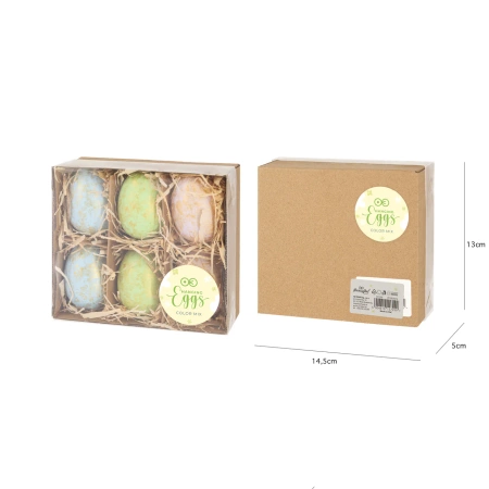 Jajka pisanki pozłacane 3 kolory 6 szt.