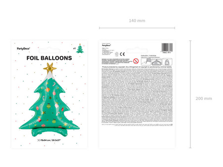 Choinka balon foliowy stojący 78 x 94 cm