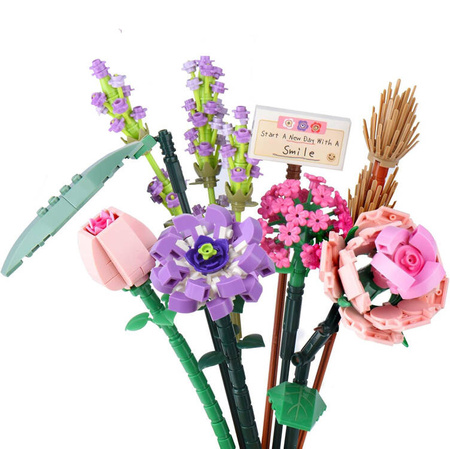 Zestaw klocków Bukiet kwiatów fioletowo różowych 547 elementów