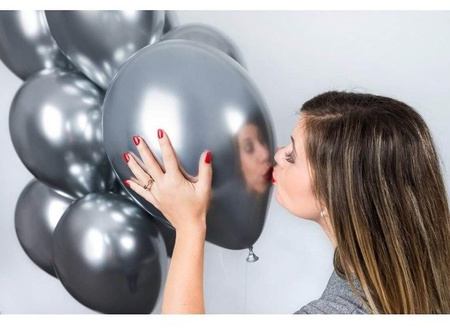 Balony Chrome Shiny 13" Gemar SREBRNY 50 szt.