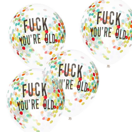 Balony gumowe "You're Old" śmieszne urodzinowe 12 cali zestaw 5 sztuk