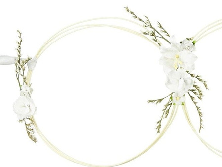 Zestaw rattanowych dekoracji samochodowych biały