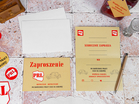 Zaproszenie na imprezę PRL 6 szt.