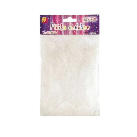 Piórka ozdobne białe 10-12 cm 50 szt