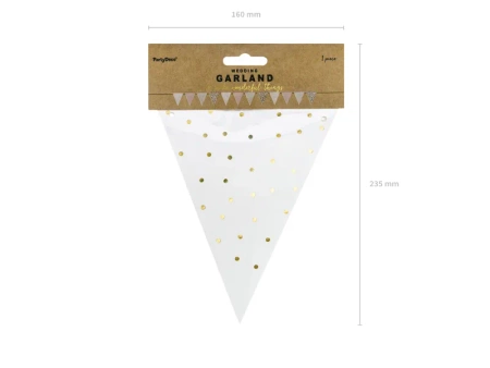 Girlanda papierowa flagi złoto różowe 210 cm