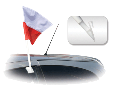 Flaga Narodowa Polski kibica - samochodowa 31x45 cm