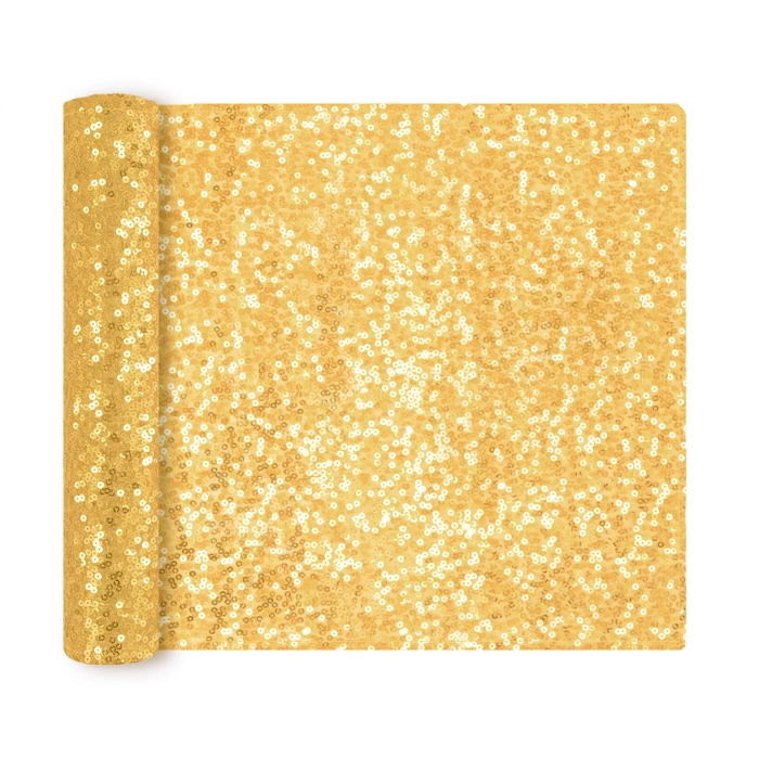 Bieżnik na stół cekinowy ZŁOTY 200 x 28 cm