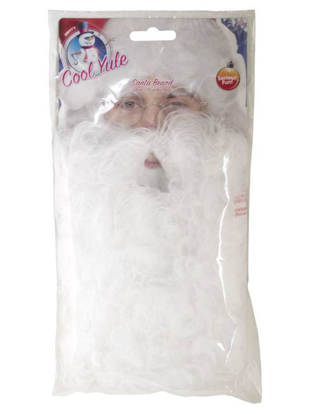 Broda Świętego Mikołaja kręcona biała 28 cm