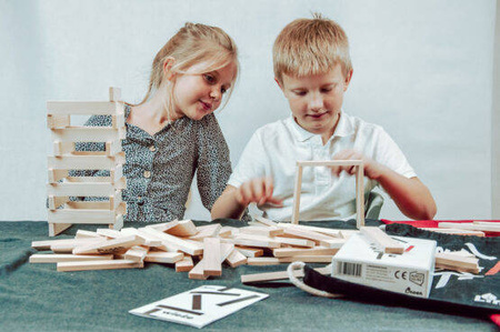 Gra planszowa WIEŻE - zestaw kart i drewnianych klocków