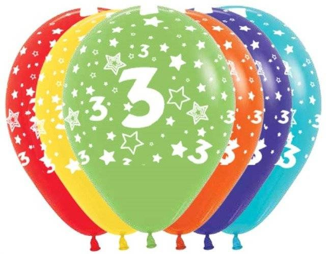 Balony Sempertex Cyfry 12'' 12 szt Mix kolorów