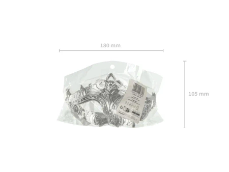 Maska na oczy karnawałowa wenecka SREBRNA na bal karnawałowy