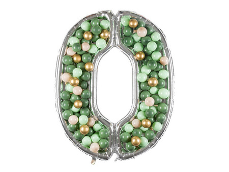 Szablon forma foliowa do balonów cyfra 0 srebrna, 126 cm