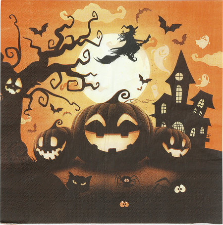 Serwetki papierowe Dynia pomarańczowe HALLOWEEN 33 cm 12 szt.