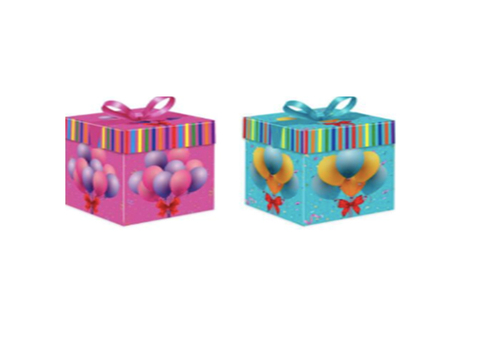 Pudełko prezentowe urodzinowe baloniki 22 x 22 cm