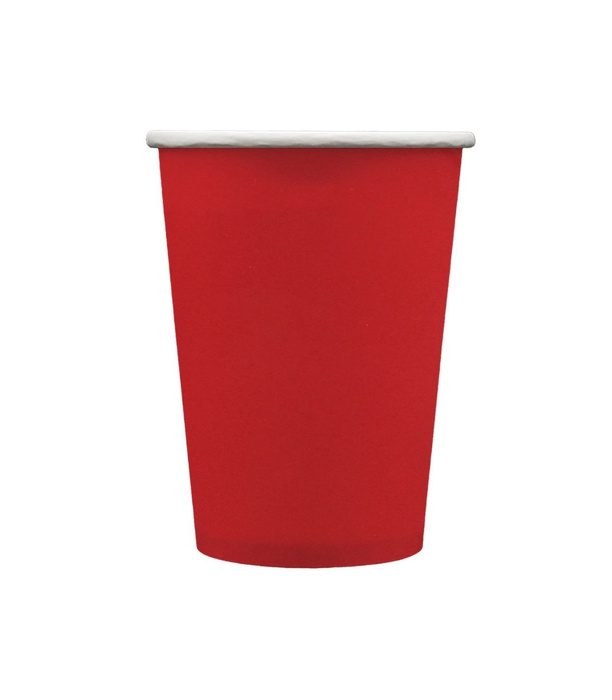 Kubeczki papierowe jednokolorowe Ciemny czerwony 100% papier 250ml 15 szt.