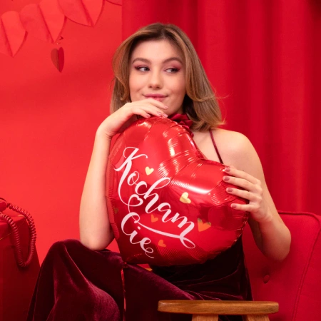 Balon foliowy serce z nadrukiem Kocham Cię 18 cali