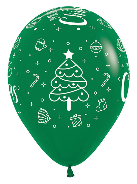 Balon gumowy świąteczny Merry Christmas Sempertex 12 cali 1 szt.