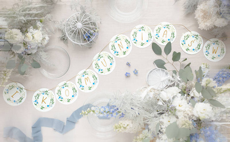 Baner girlanda I Komunia Święta kwiaty 200 cm