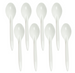 Łyżki wielorazowe białe, z tworzywa sztucznego 18 cm zestaw 8 sztuk