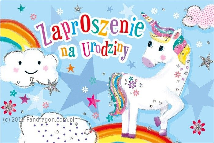 Zaproszenie na urodziny jednorożec