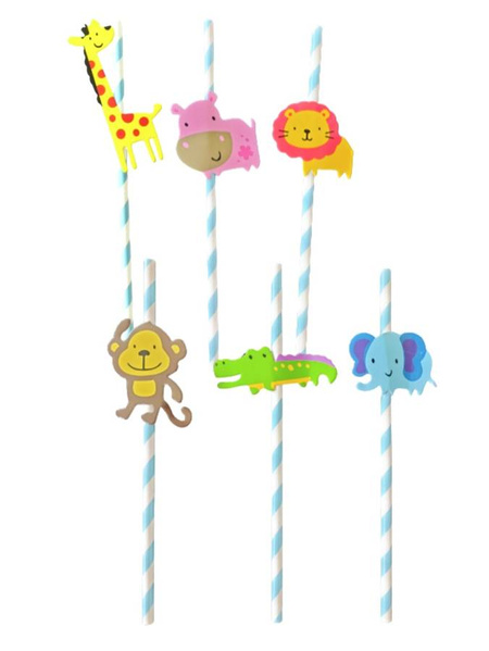 Słomki papierowe Baby Boy / Baby Girl ZWIERZĄTKA